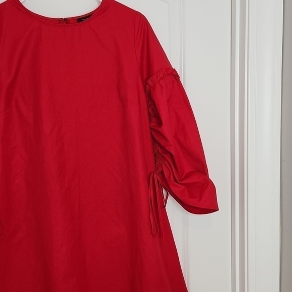 Halogen Red Parachute Ruffle Sleeve Shift Dress - Picture 4 of 8